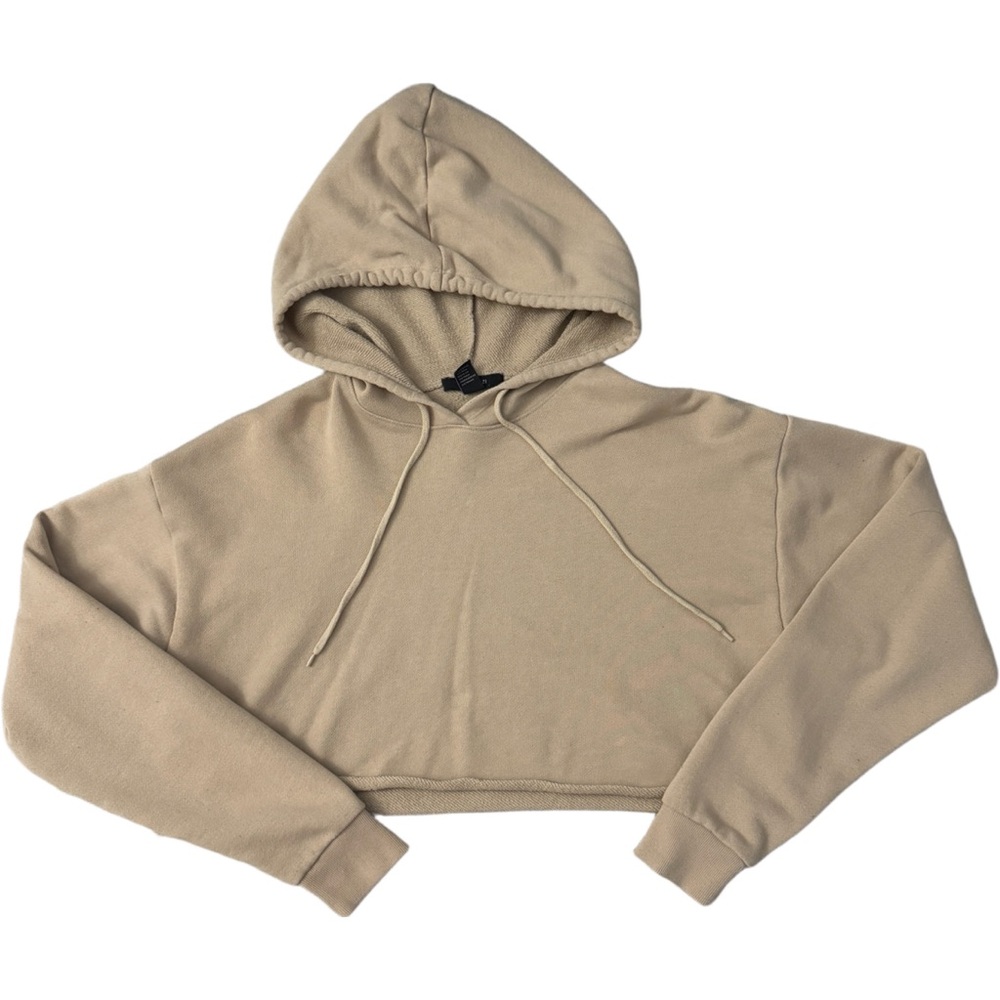 Khaki Cropped Hoodie
